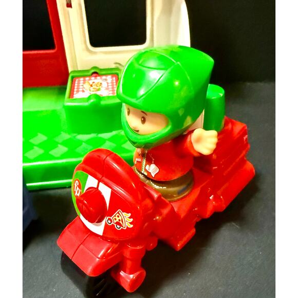 fisher-price Little People Playset We Deliver Pizza Place Motorcycle set - Picture 3 of 5